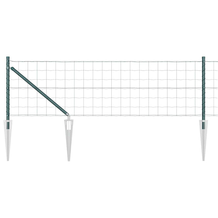 Vidaxxl-Zaun mit Pfosten grün 0,6 x 10 m aus Stahl und PVC