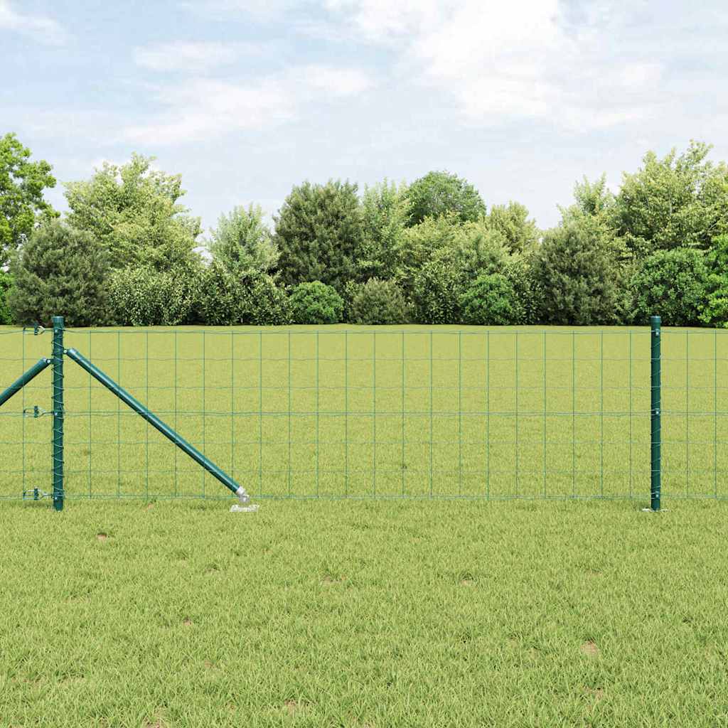 Vidaxxl Zaun mit Pfosten Grün 0,8 x 10 m Stahl