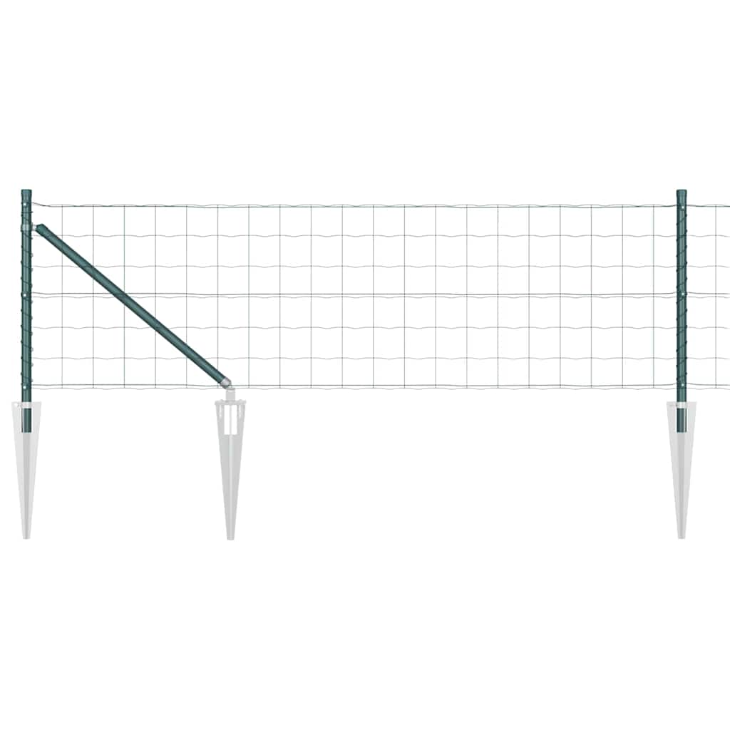 Vidaxxl Zaun mit Pfosten Grün 0,8 x 10 m Stahl