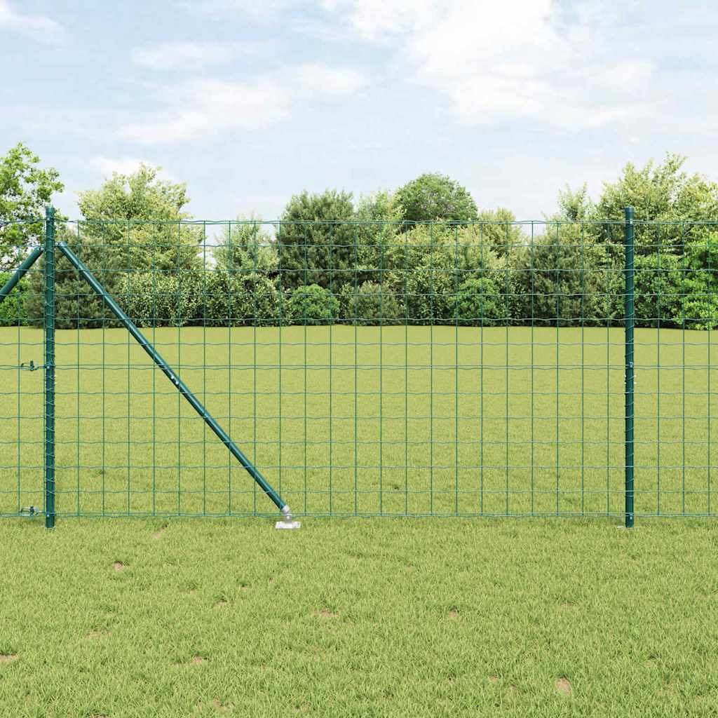 Vidaxxl Zaun mit Pfosten Grün 1,2 x 10 m Stahl