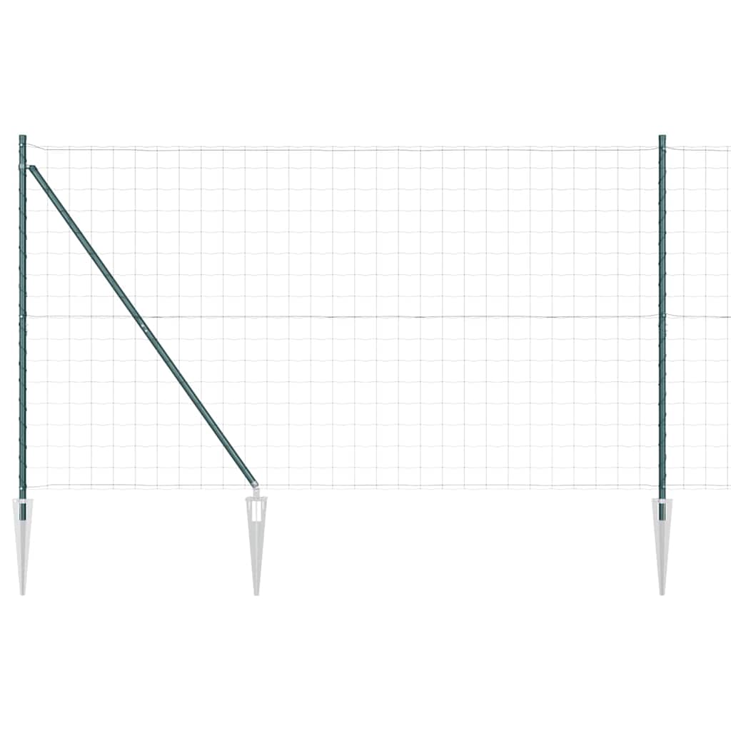 Vidaxxl Zaun mit Pfosten Grün 1,5 x 10 m Stahl