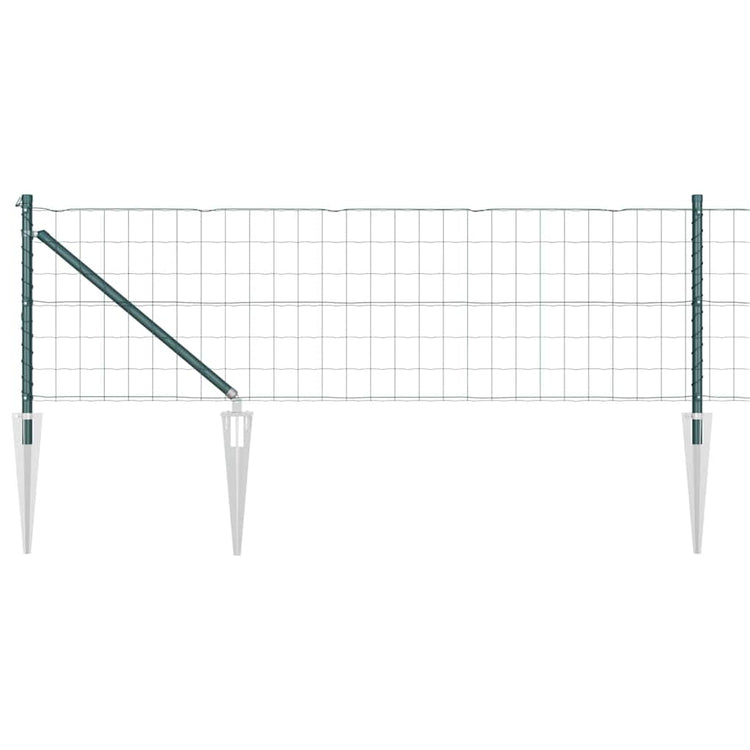 Vidaxxl-Zaun mit Pfosten grün 0,4 x 25 m aus Stahl und PVC