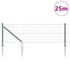 Vidaxxl-Zaun mit Pfosten grün 0,4 x 25 m aus Stahl und PVC