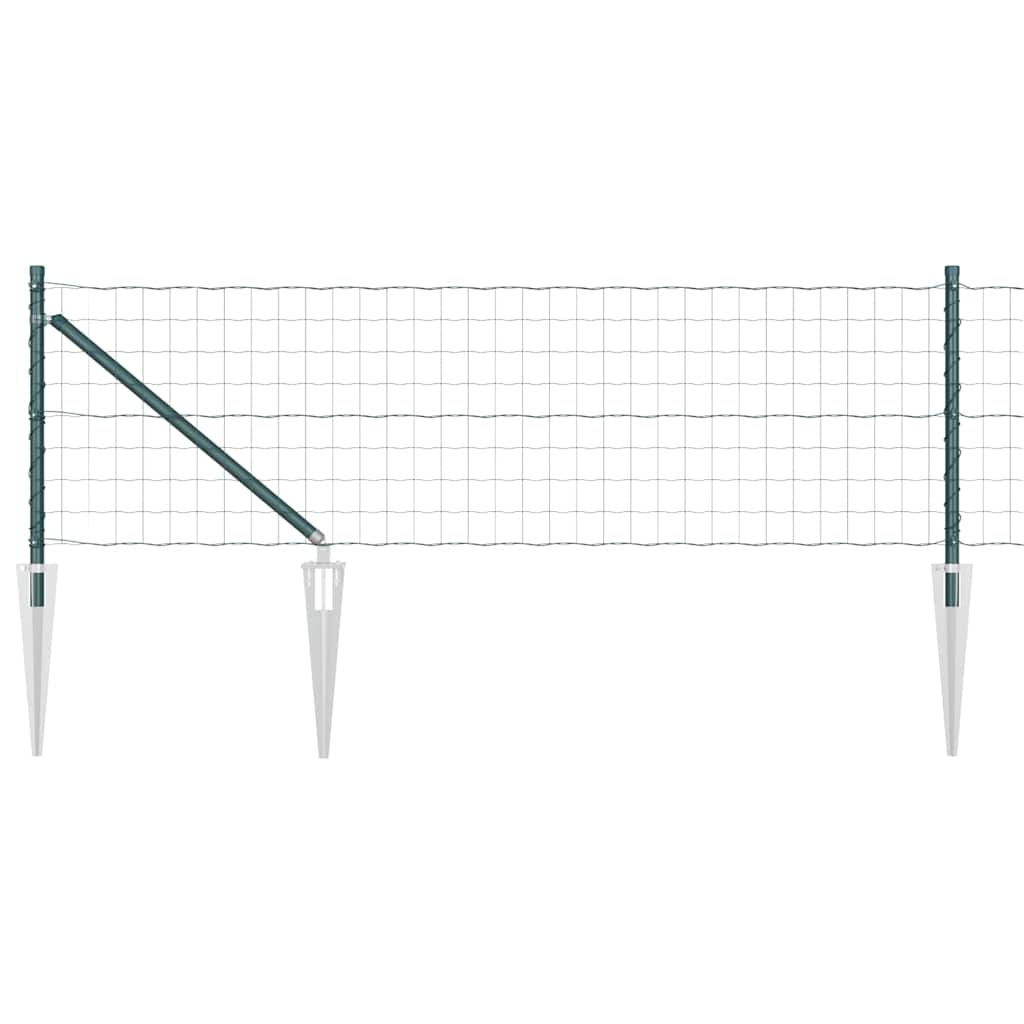 Vidaxxl-Zaun mit Pfosten grün 0,4 x 10 m aus Stahl und PVC