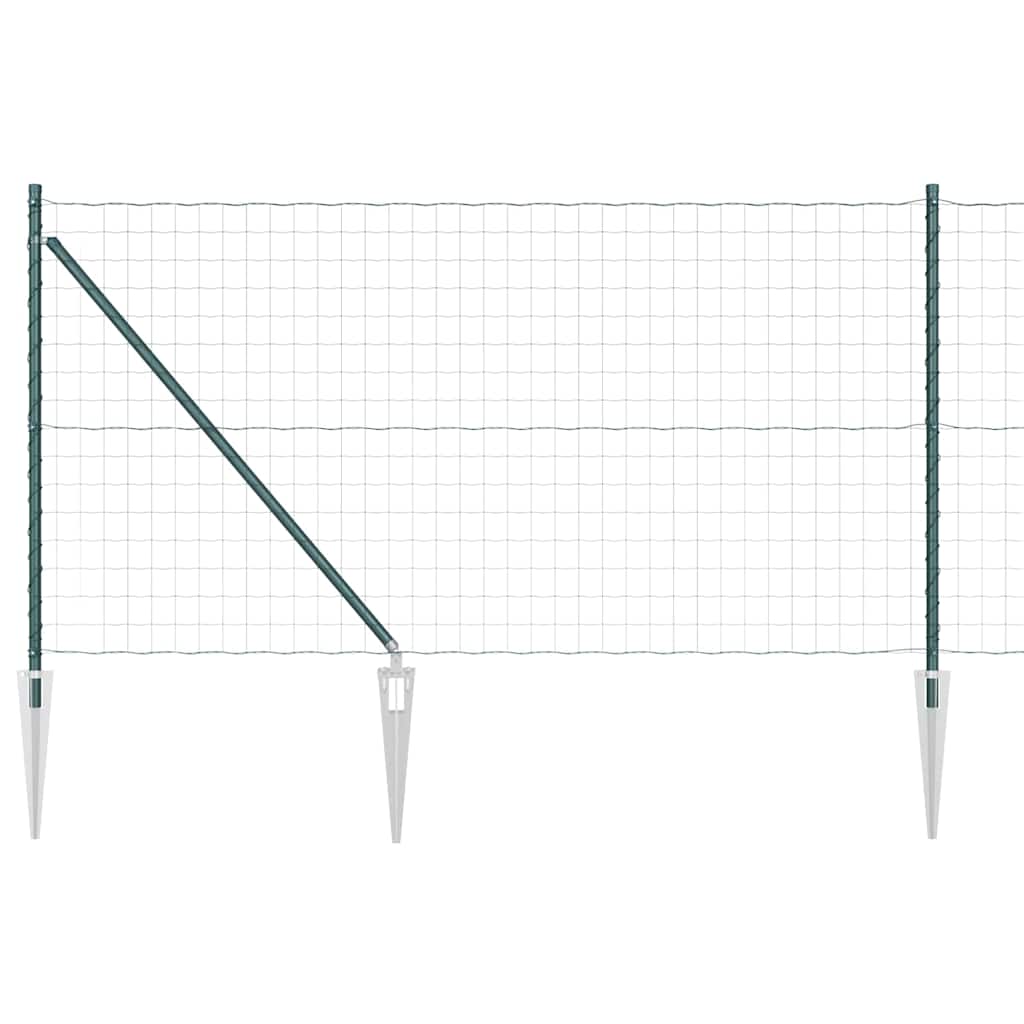 Vidaxxl Zaun mit Pfosten grün 1 x 10 m Stahl