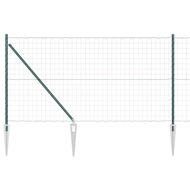 Vidaxxl Zaun mit Pfosten grün 1 x 10 m Stahl