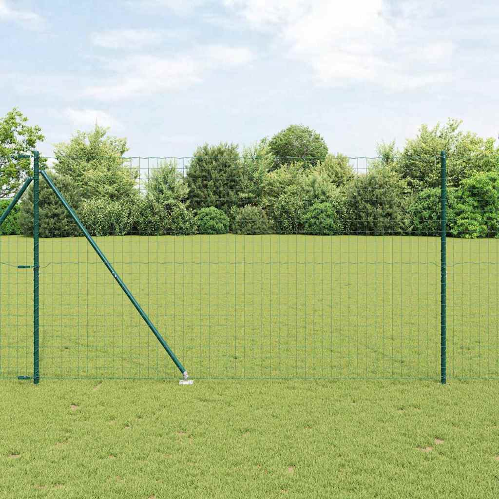Vidaxxl Zaun mit Pfosten Grün 1,5 x 10 m Stahl