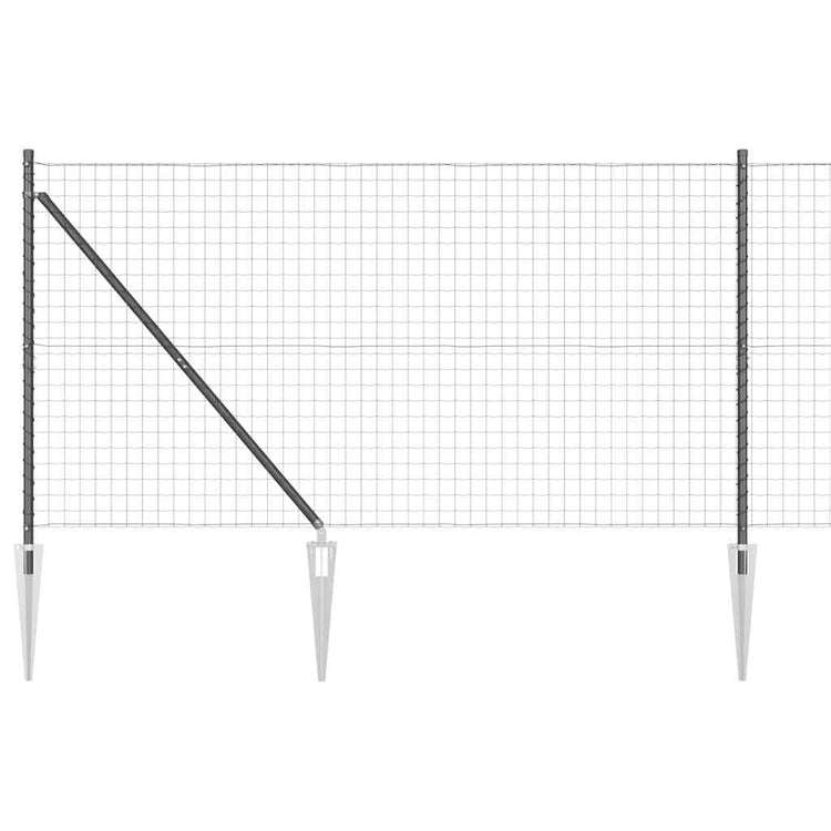 Vidaxl-Zaun mit Pfosten grau 1,4 x 10 m aus Stahl und PVC