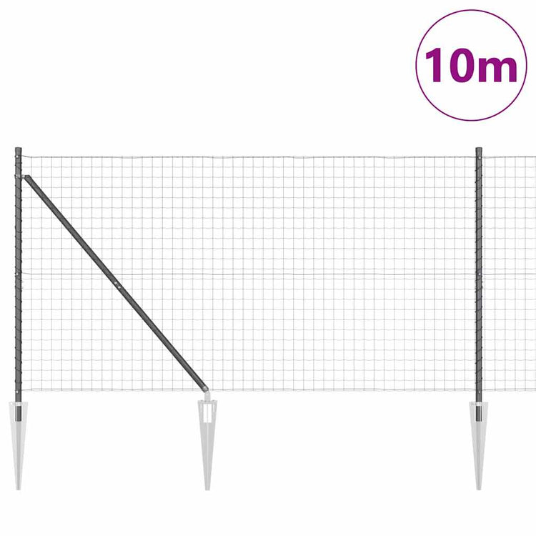 Vidaxl-Zaun mit Pfosten grau 1,4 x 10 m aus Stahl und PVC