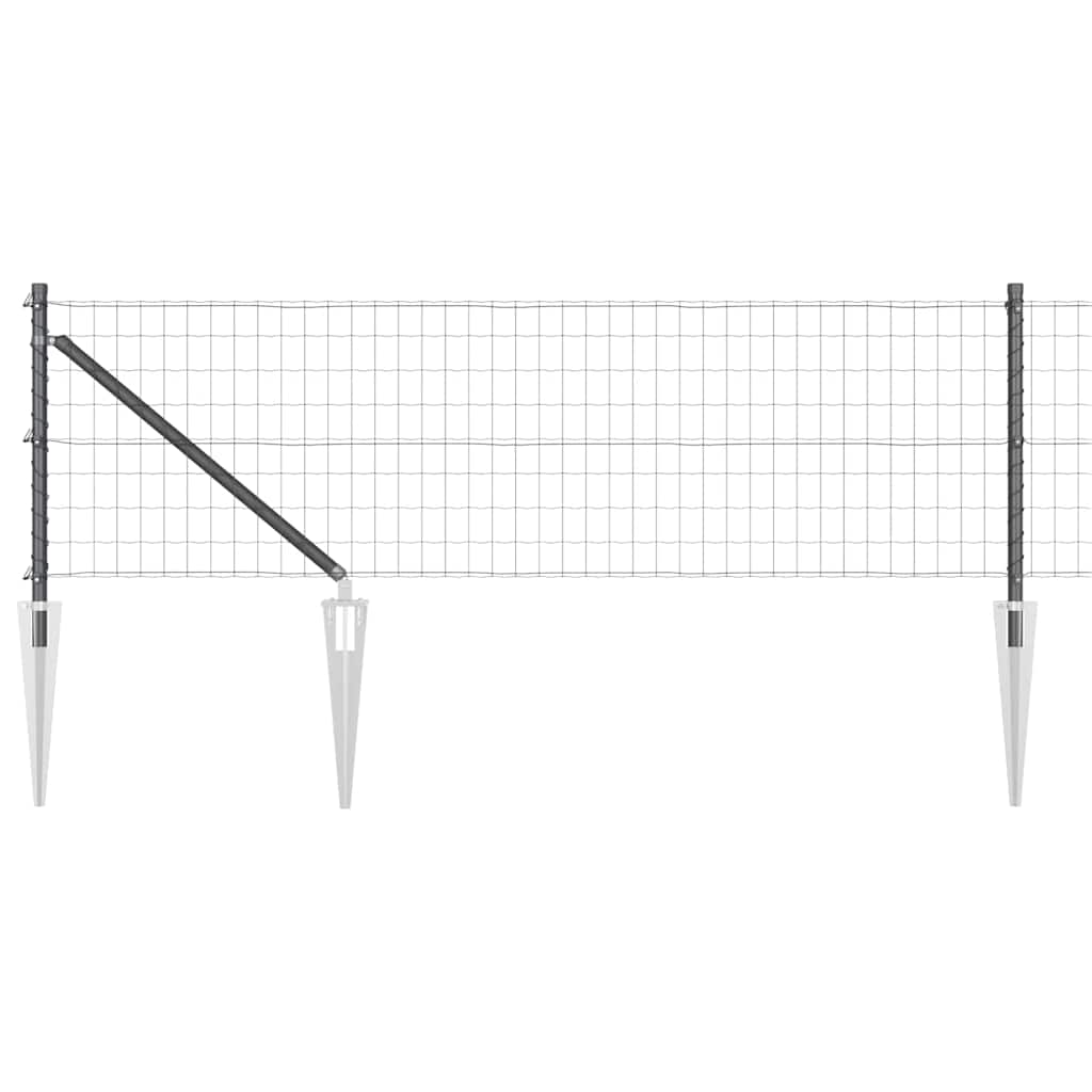 Vidaxl-Zaun mit Pfosten grau 0,6 x 10 m aus Stahl und PVC