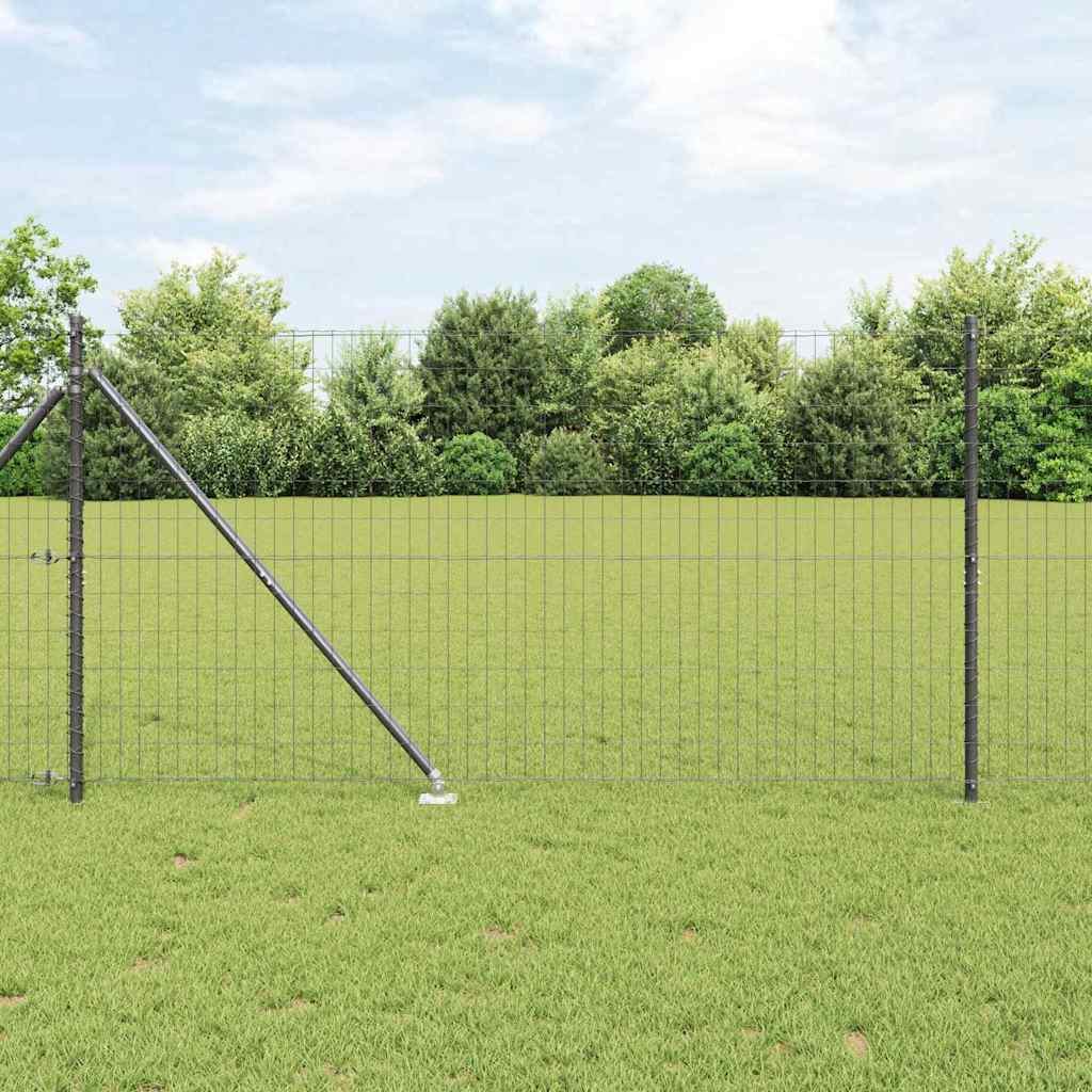 Vidaxl-Zaun mit Pfosten grau 1,4 x 10 m aus Stahl und PVC
