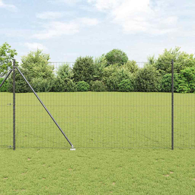 Vidaxl-Zaun mit Pfosten grau 1,5 x 10 m aus Stahl und PVC