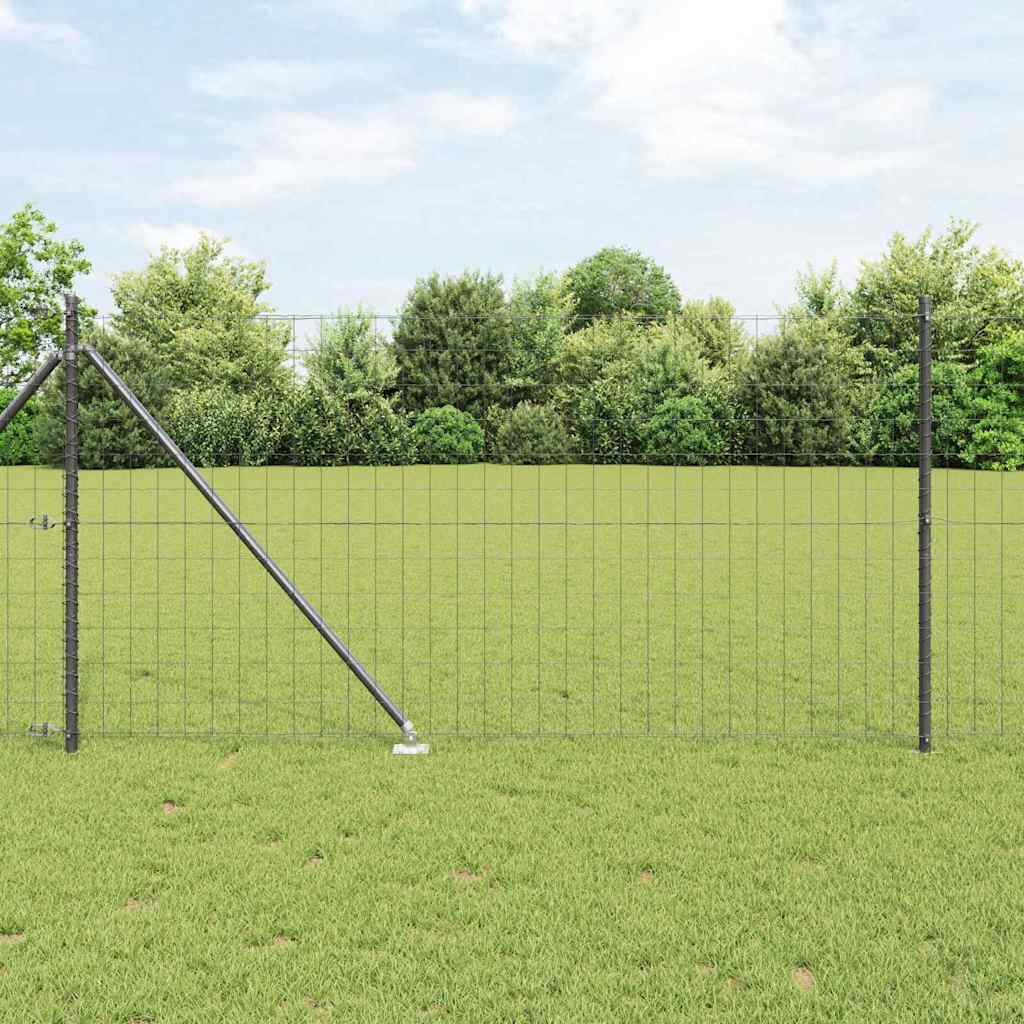 Vidaxl-Zaun mit Pfosten grau 1 x 10 m aus Stahl und PVC
