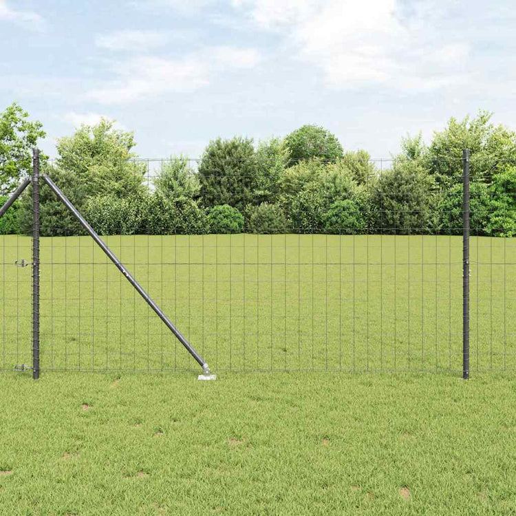 Vidaxl-Zaun mit Pfosten grau 1,2 x 10 m aus Stahl und PVC