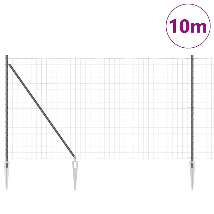 Vidaxl-Zaun mit Pfosten grau 1,6 x 10 m aus Stahl und PVC