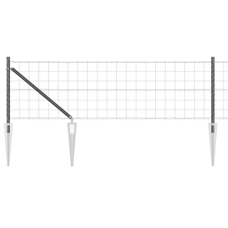 Vidaxl-Zaun mit Pfosten grau 0,6 x 10 m aus Stahl und PVC