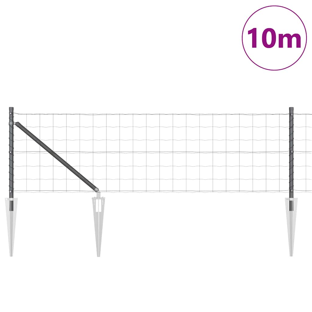 Vidaxl-Zaun mit Pfosten grau 0,6 x 10 m aus Stahl und PVC