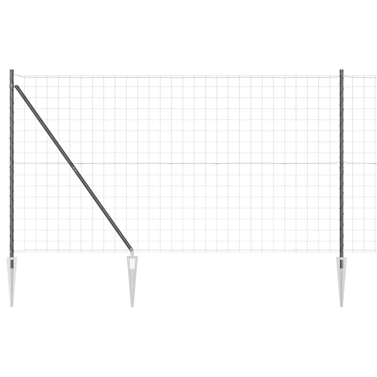 Vidaxl-Zaun mit Pfosten grau 1,5 x 10 m Stahl