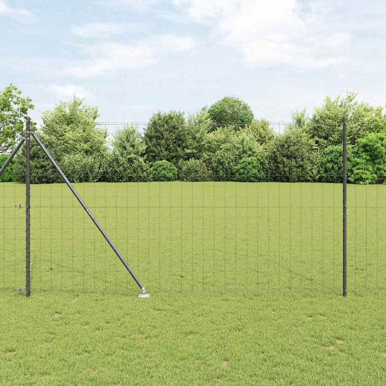 Vidaxl-Zaun mit Pfosten grau 1,6 x 10 m aus Stahl und PVC