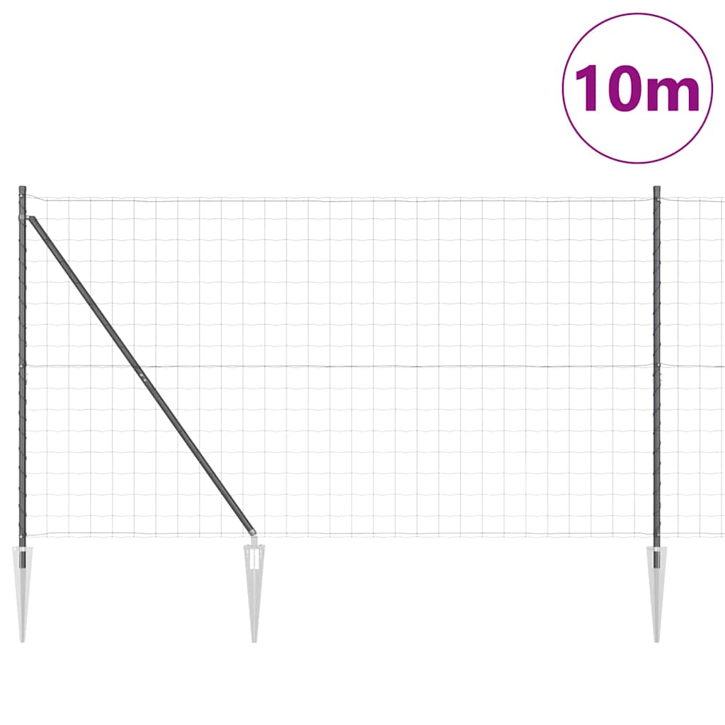 Vidaxl-Zaun mit Pfosten grau 1,6 x 10 m aus Stahl und PVC