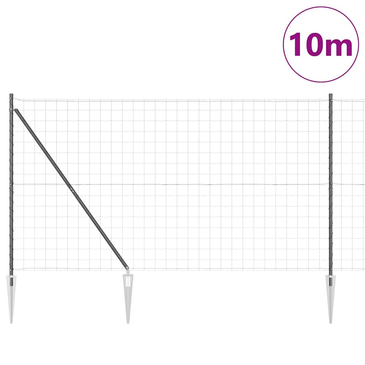 Vidaxl-Zaun mit Pfosten grau 1,6 x 10 m aus Stahl und PVC