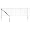 Vidaxl-Zaun mit Pfosten grau 0,4 x 25 m aus Stahl und PVC