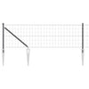 Vidaxl-Zaun mit Pfosten grau 0,4 x 25 m aus Stahl und PVC