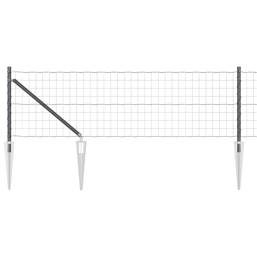 Vidaxxl Zaun mit Pfosten grau 0,8 x 10 m Stahl