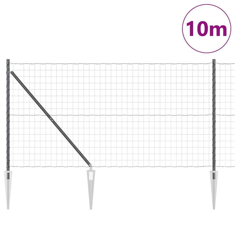 Vidaxl-Zaun mit Pfosten grau 1,4 x 10 m aus Stahl und PVC
