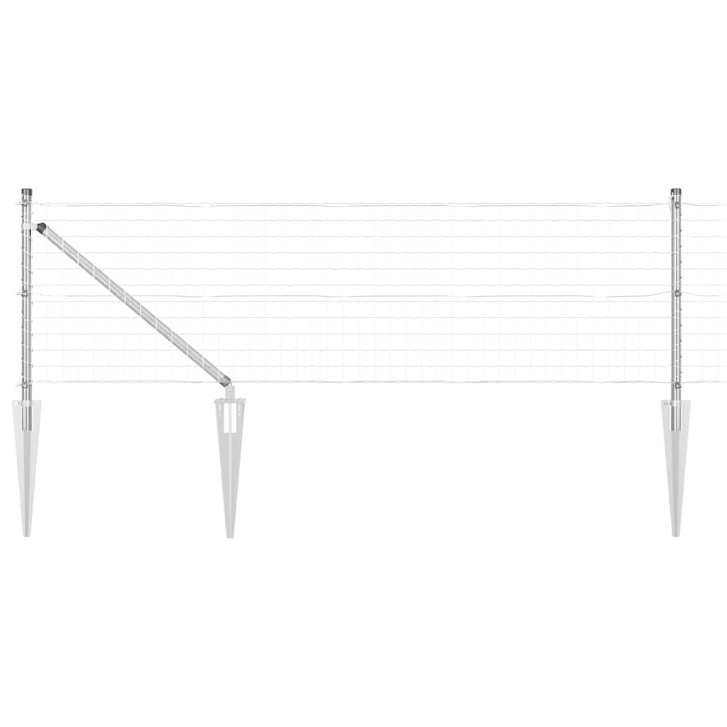 Vidaxxl Zaun mit Pfosten Silber 0,8 x 10 m Stahl