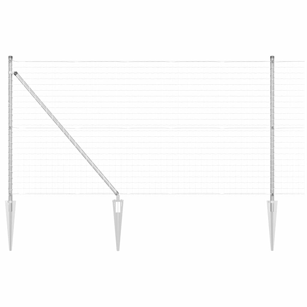 Vidaxxl Zaun mit Pfosten Silber 1 x 10 m Stahl