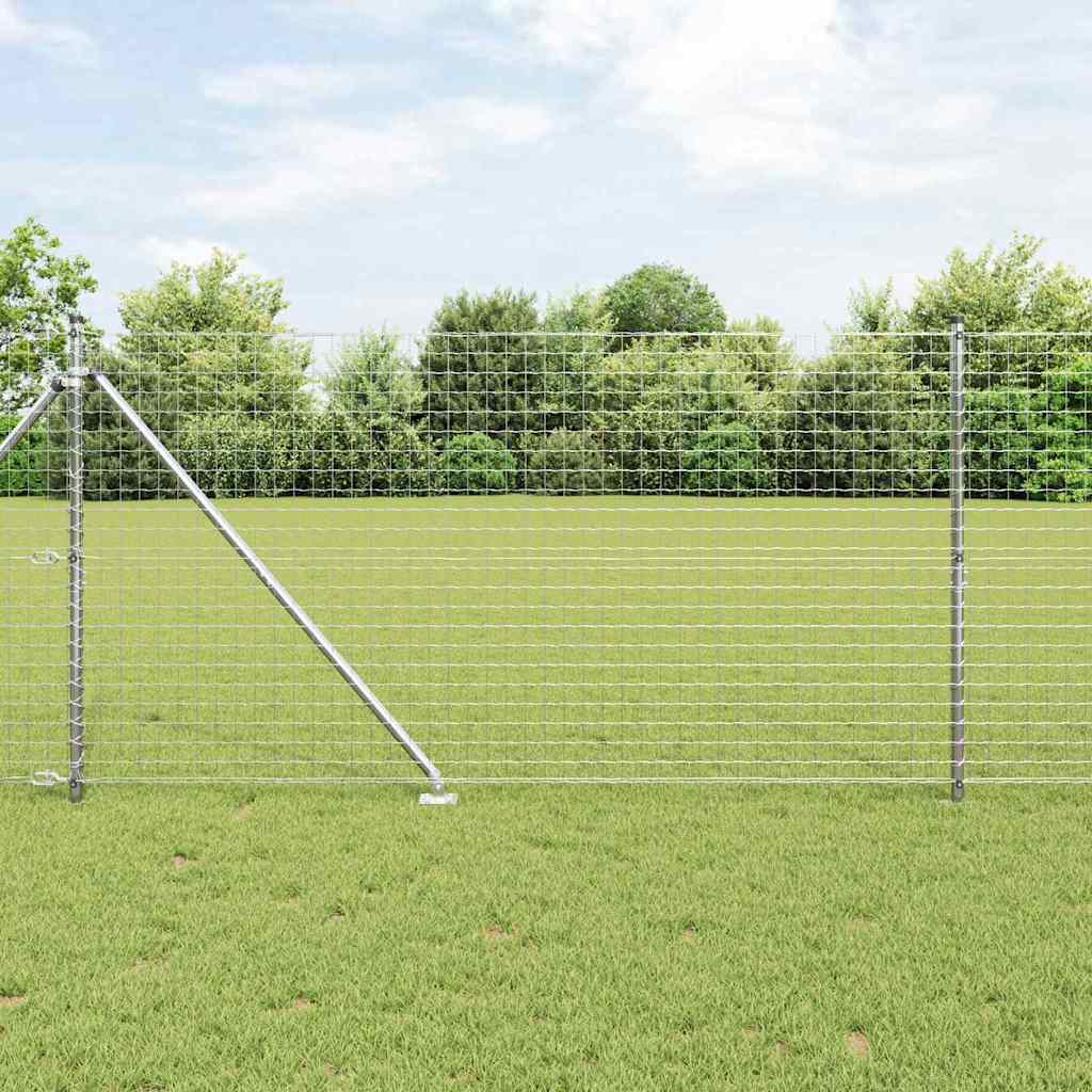 Vidaxxl Zaun mit Pfosten Silber 1,2 x 10 m Stahl