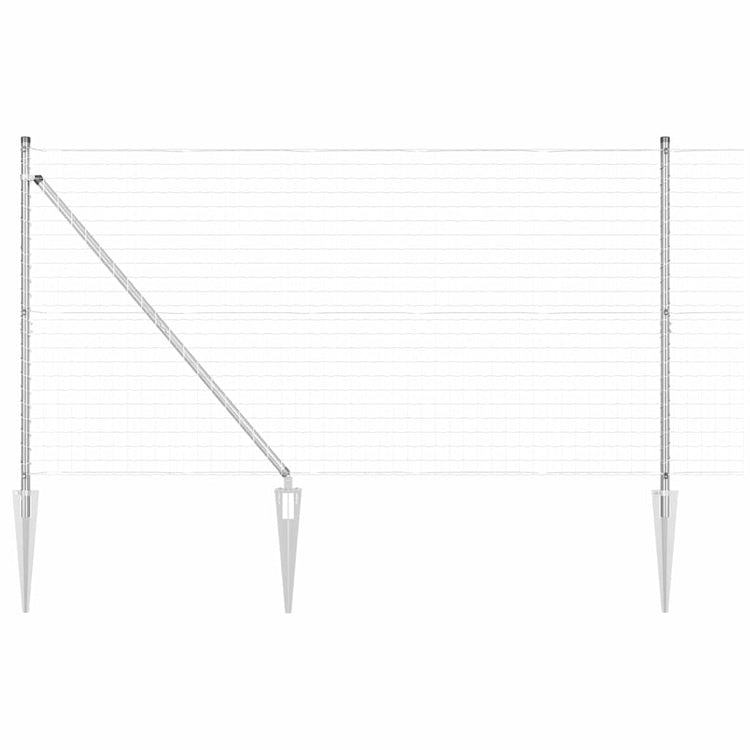 Vidaxxl Zaun mit Pfosten Silber 1,2 x 10 m Stahl