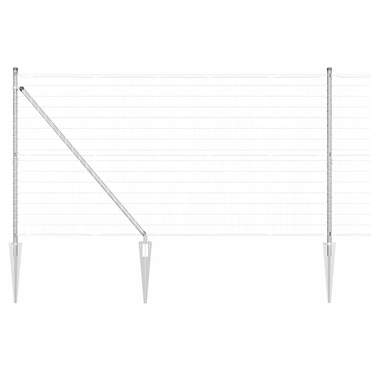 Vidaxxl Zaun mit Pfosten Silber 1,2 x 10 m Stahl