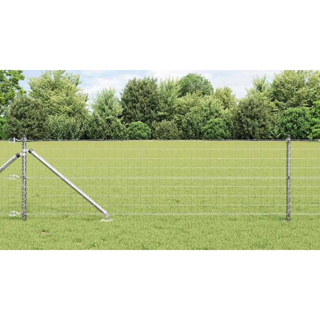 Vidaxxl Zaun mit Pfosten Silber 0,6 x 10 m Stahl