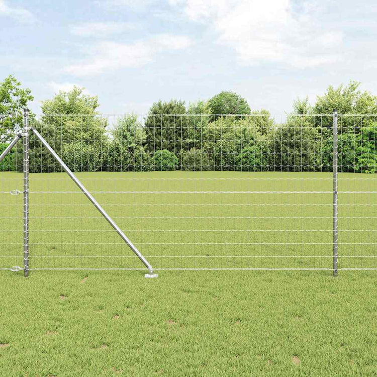 Vidaxxl Zaun mit Pfosten Silber 1 x 10 m Stahl