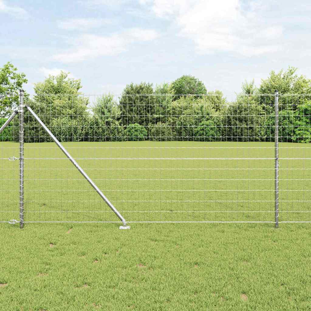 Vidaxxl Zaun mit Pfosten Silber 1,2 x 10 m Stahl