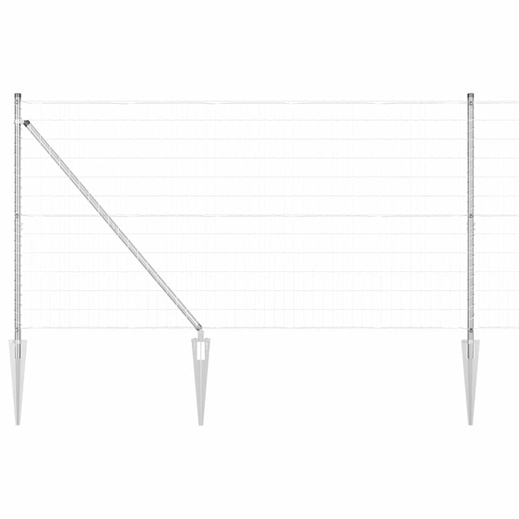 Vidaxxl Zaun mit Pfosten Silber 1,2 x 10 m Stahl