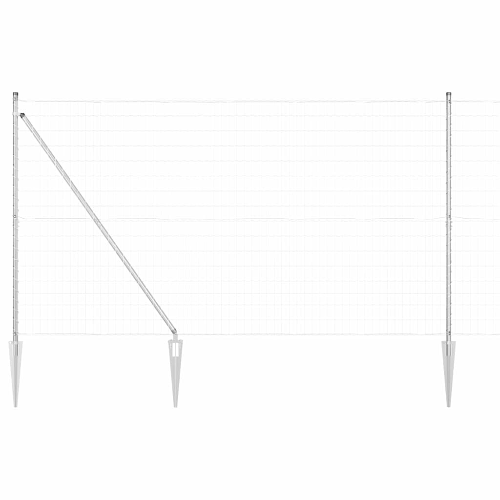 Vidaxl Zaun mit Pfosten Silber 1,5 x 10 m Stahl