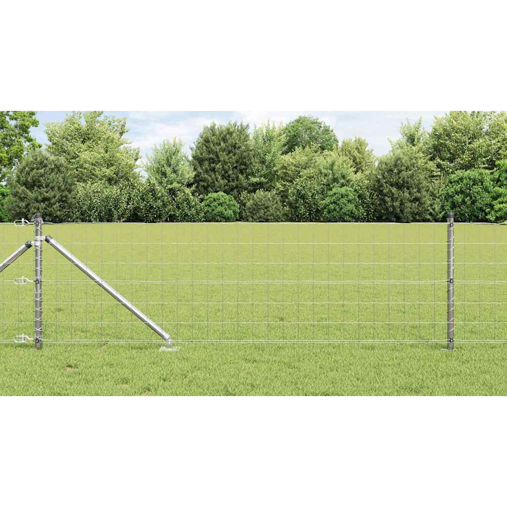 Vidaxxl Zaun mit Pfosten Silber 0,4 x 10 m Stahl