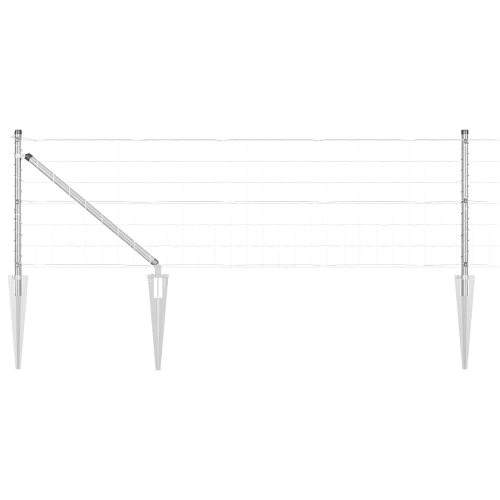 Vidaxxl Zaun mit Pfosten Silber 0,4 x 10 m Stahl