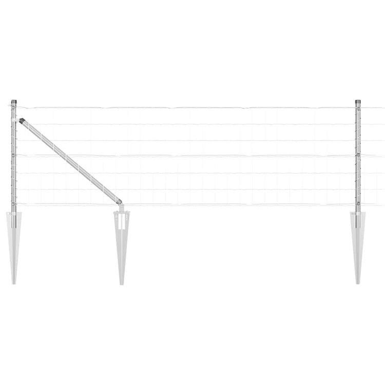 Vidaxxl Zaun mit Pfosten Silber 0,4 x 10 m Stahl