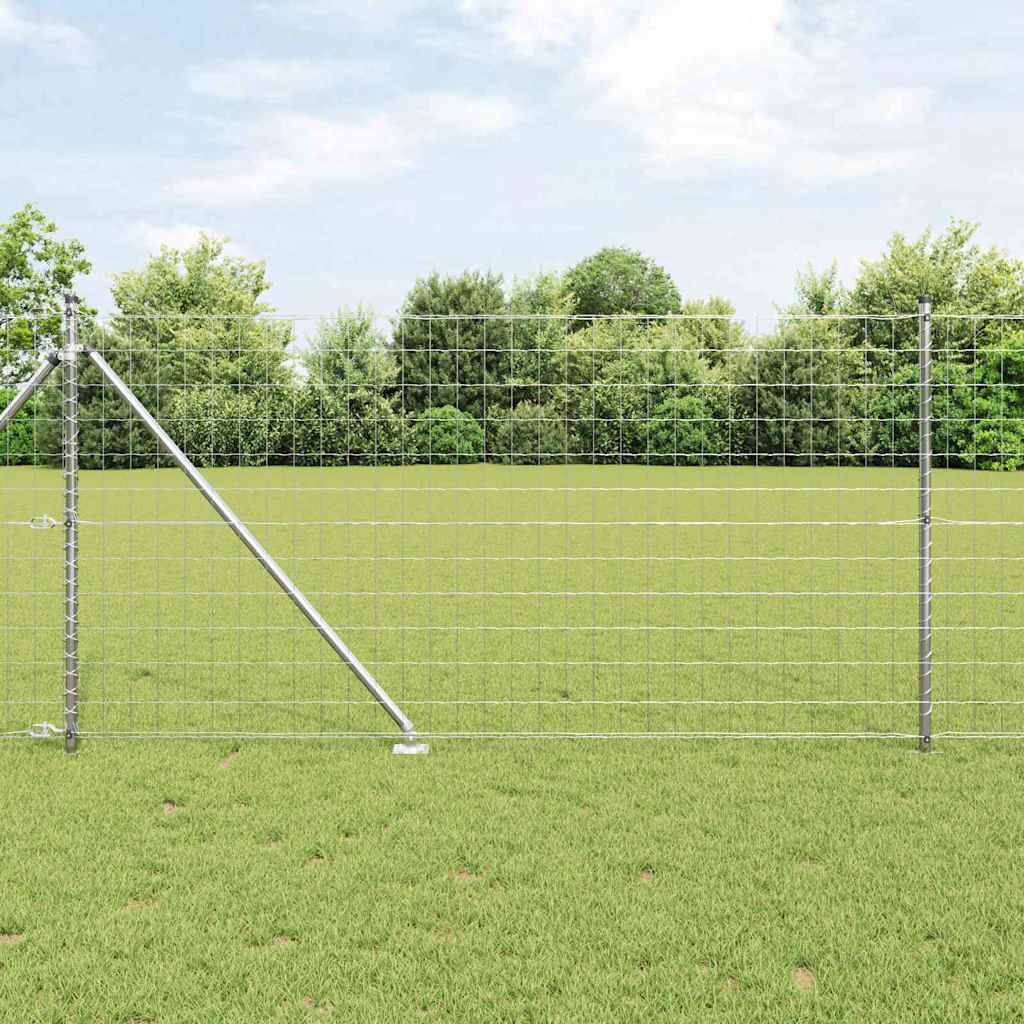 Vidaxxl Zaun mit Pfosten Silber 1 x 10 m Stahl