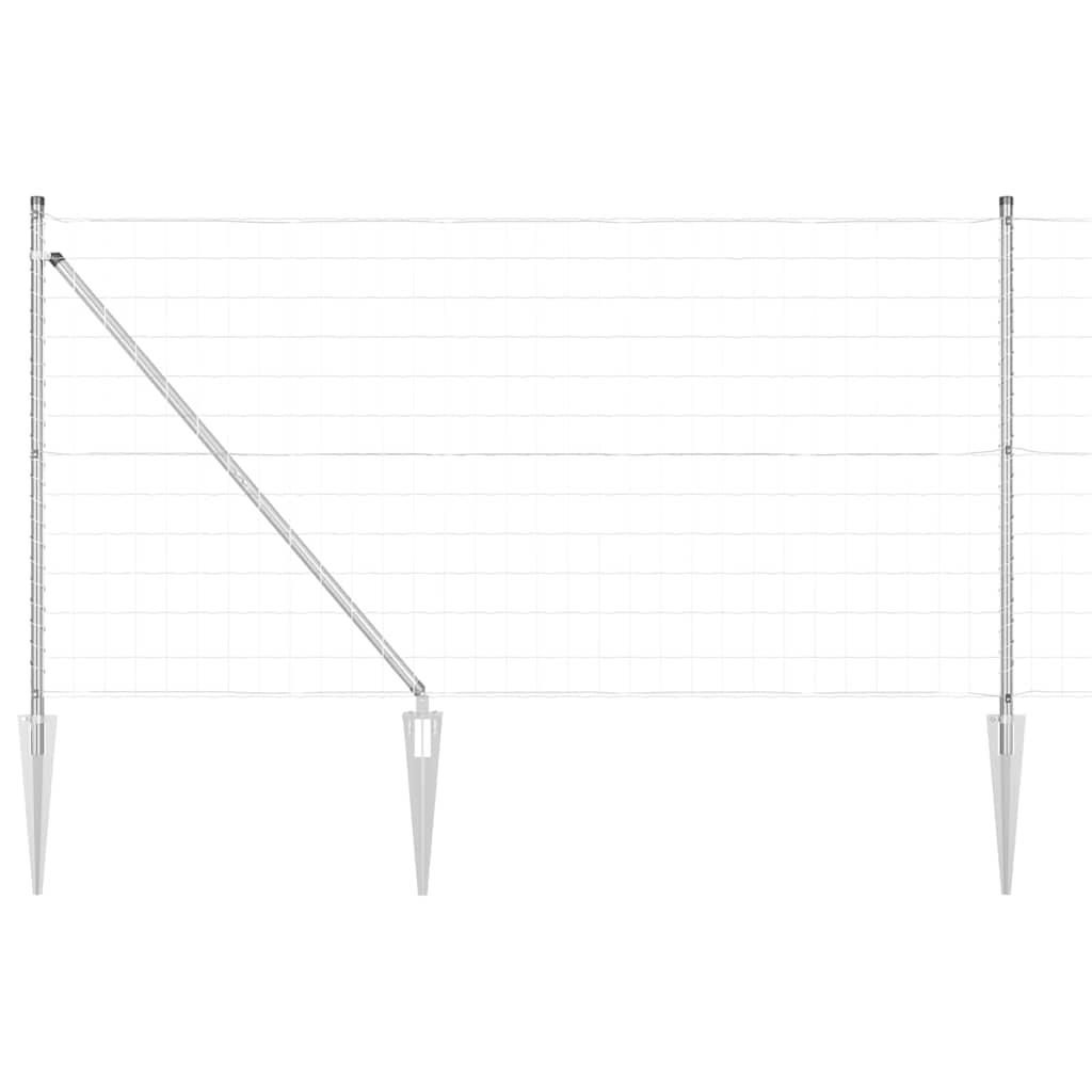 Vidaxxl Zaun mit Pfosten Silber 1 x 10 m Stahl