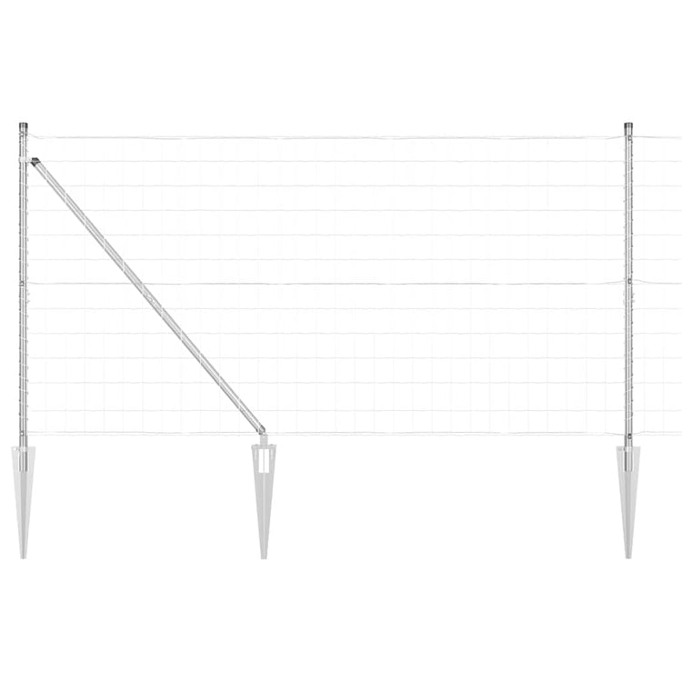 Vidaxxl Zaun mit Pfosten Silber 1,2 x 10 m Stahl