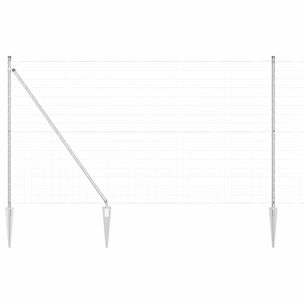 Vidaxl Zaun mit Pfosten Silber 1,5 x 10 m Stahl