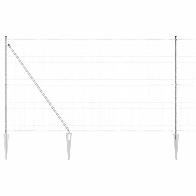 Vidaxxl Zaun mit Pfosten Silber 1,6 x 10 m Stahl