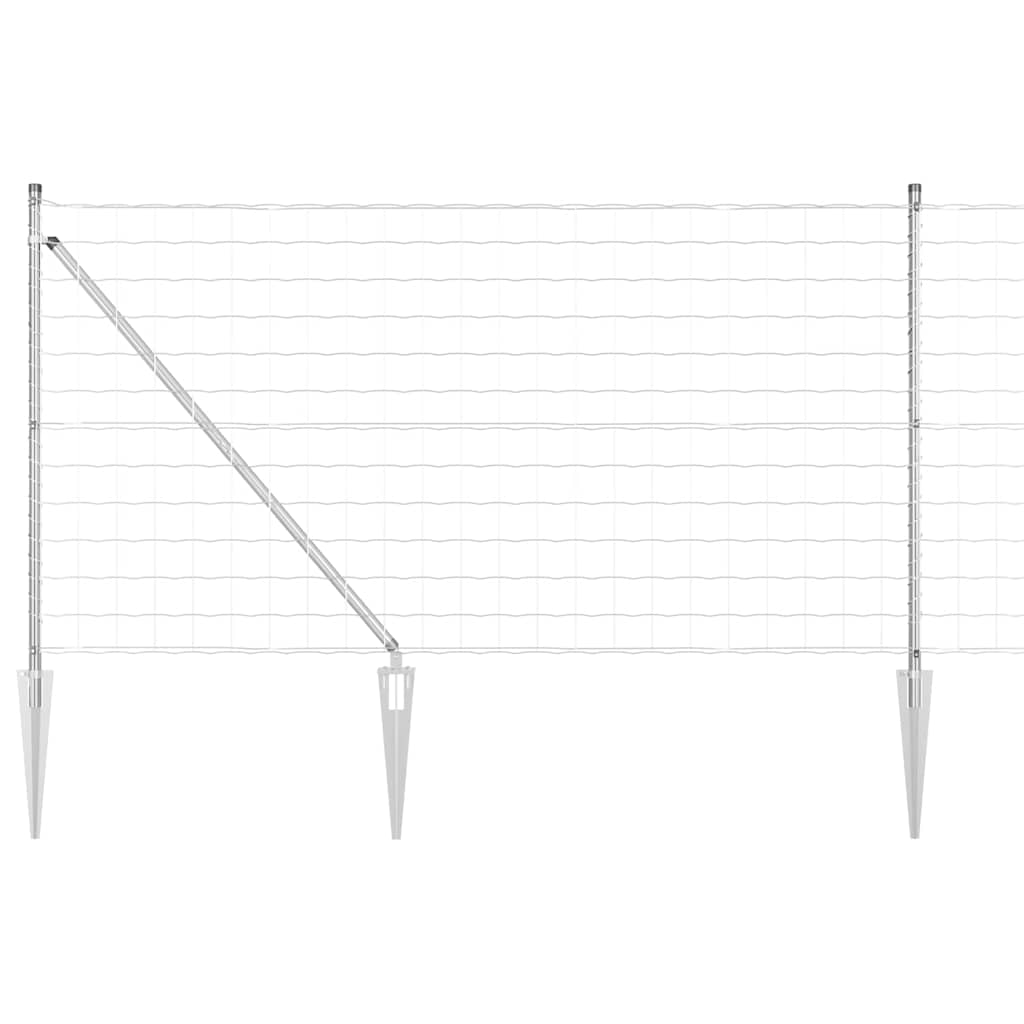 Vidaxxl Zaun mit Pfosten Silber 0,8 x 10 m Stahl