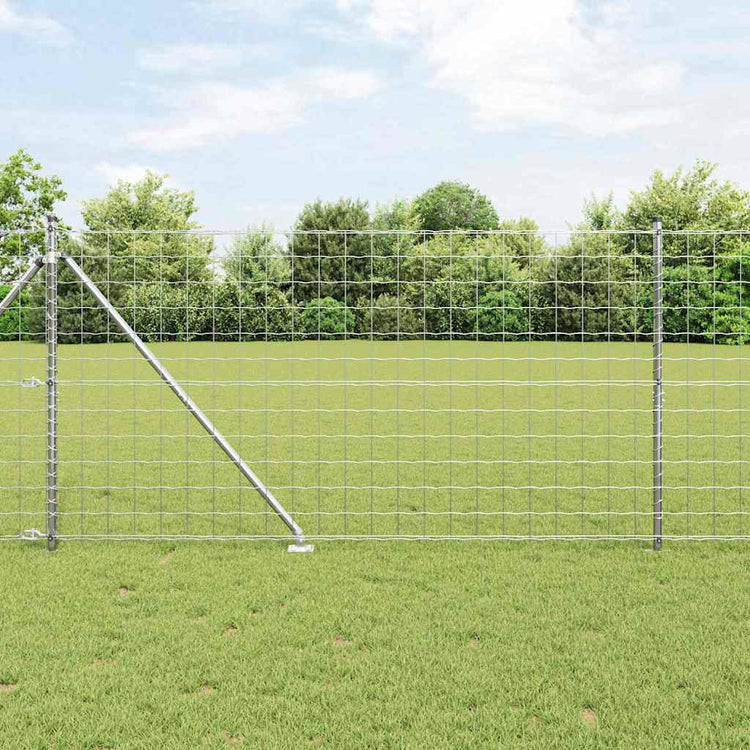 Vidaxxl Zaun mit Pfosten Silber 1,2 x 10 m Stahl