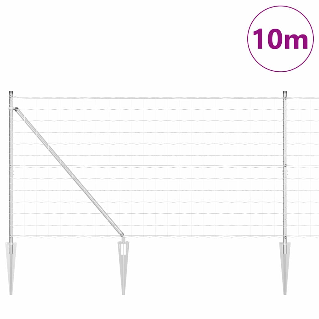 Vidaxxl Zaun mit Pfosten Silber 1,4 x 10 m Stahl